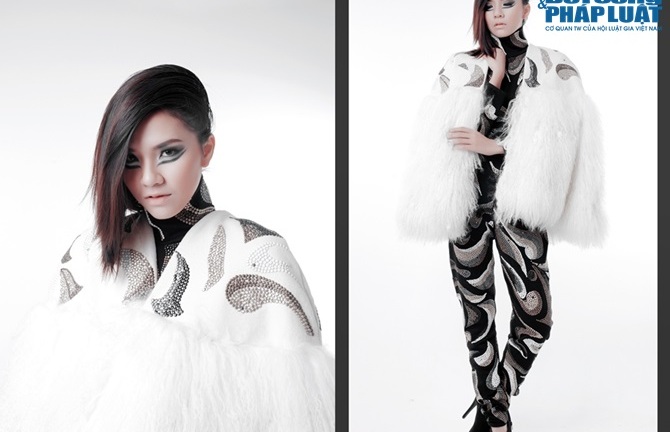 Hà Thu - Văn Kiên diện trang phục bằng lông dê